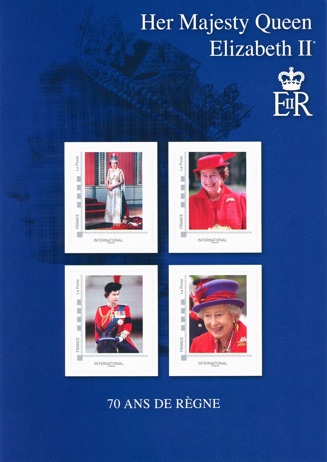 France 2022 MNH Royalty Stamps Queen Elizabeth II Memorial 70 Yr Reign 4v S/A MS