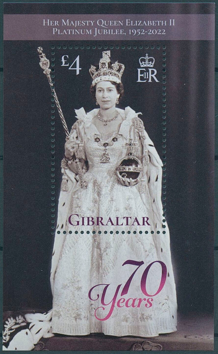 Gibraltar 2022 MNH Royalty Stamps Queen Elizabeth II Platinum Jubilee 1v M/S