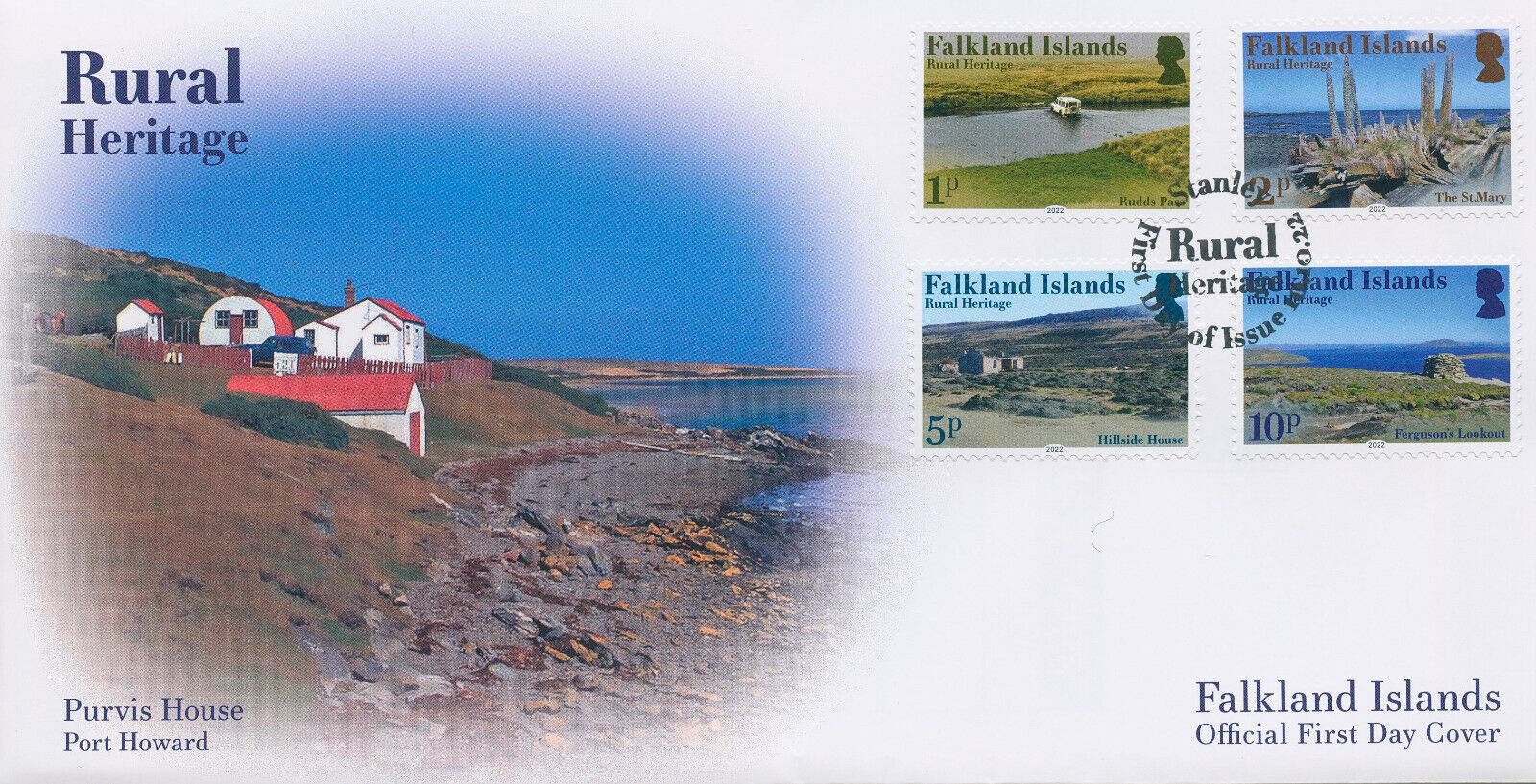 Falkland Islands 2022 FDC Tourism Stamps Rural Heritage Definitives 12v Set