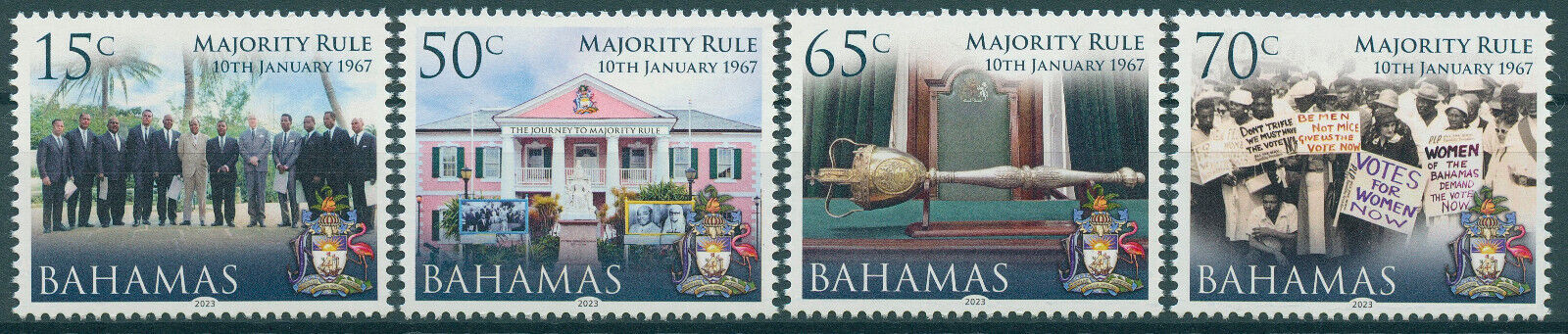 Bahamas 2022 MNH Historical Events Stamps Majority Rule 10th Jan 1967 4v Set