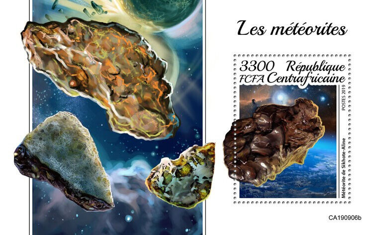 Central African Rep 2019 MNH Space Stamps Meteorites Sikhote-Alin 1v S/S