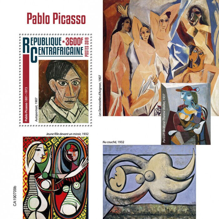 Central African Rep 2019 MNH Art Stamps Pablo Picasso Paintings 1v S/S