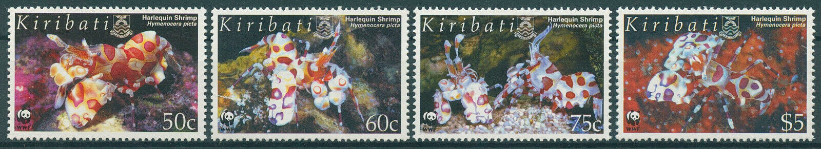 Kiribati 2005 MNH WWF Stamps Harlequin Shrimps Marine Animals 4v Set