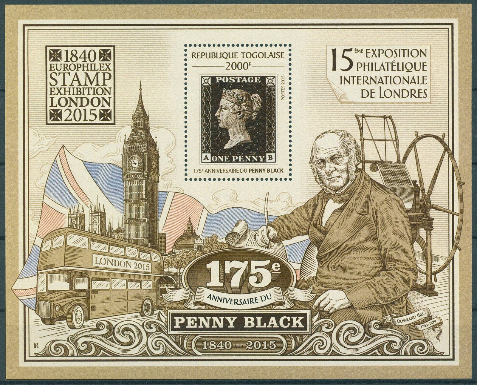 Togo 2015 MNH Penny Black Stamps Europhilex Stamp Exhibition London 1v S/S