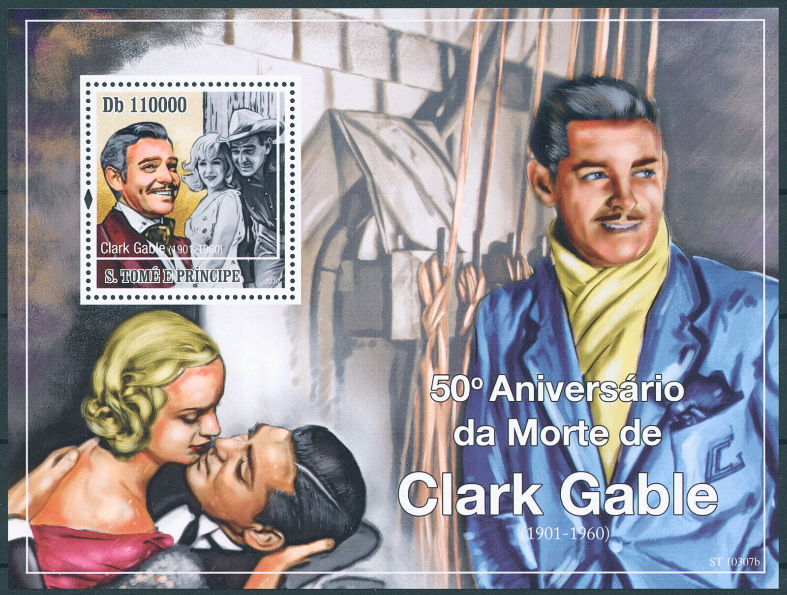 Sao Tome & Principe 2010 MNH People Stamps Clark Gable 50th Actors Movies 1v S/S