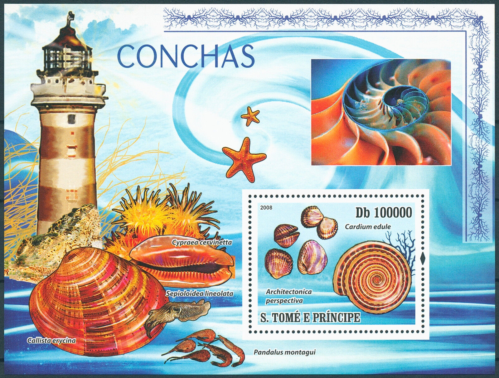 Sao Tome & Principe 2009 MNH Seashells Stamps Sea Shells Cardium 1v S/S