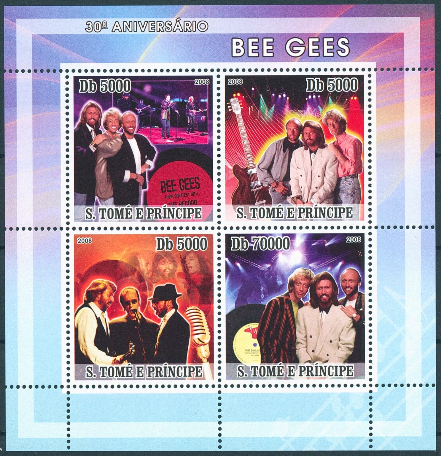 Sao Tome & Principe 2008 MNH Music Stamps Bee Gees Singers Famous People 4v M/S