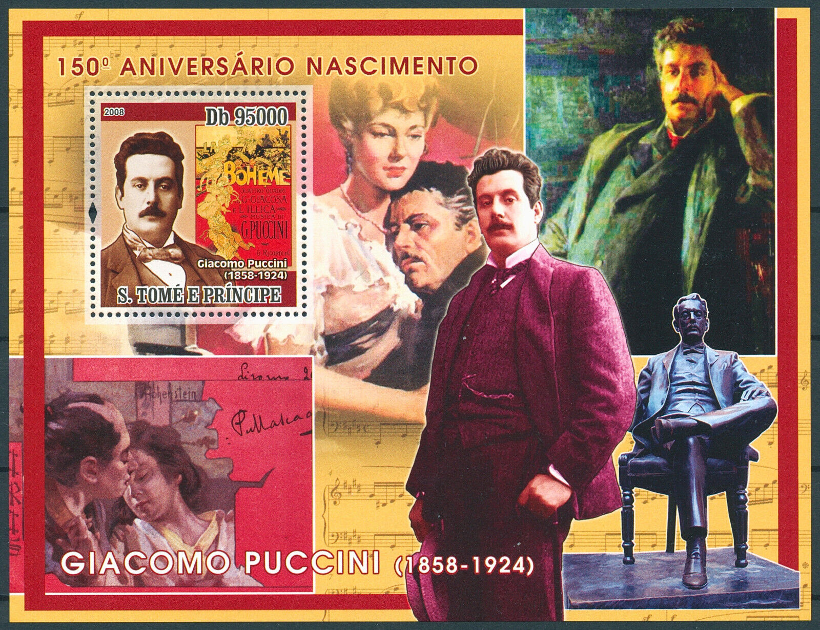 Sao Tome & Principe 2008 MNH Music Stamps Giacomo Puccini Composers 1v S/S