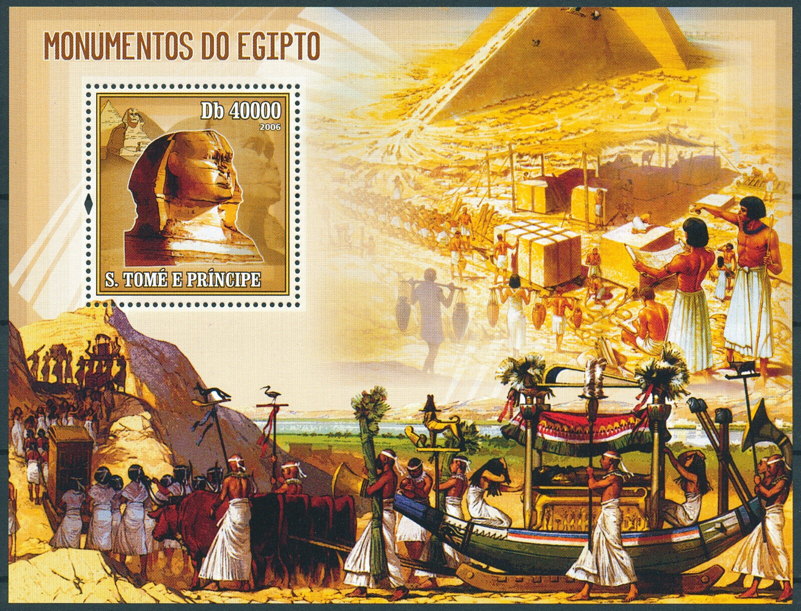 Sao Tome & Principe 2006 MNH Landmarks Stamps Monuments of Egypt Sphinx 1v S/S