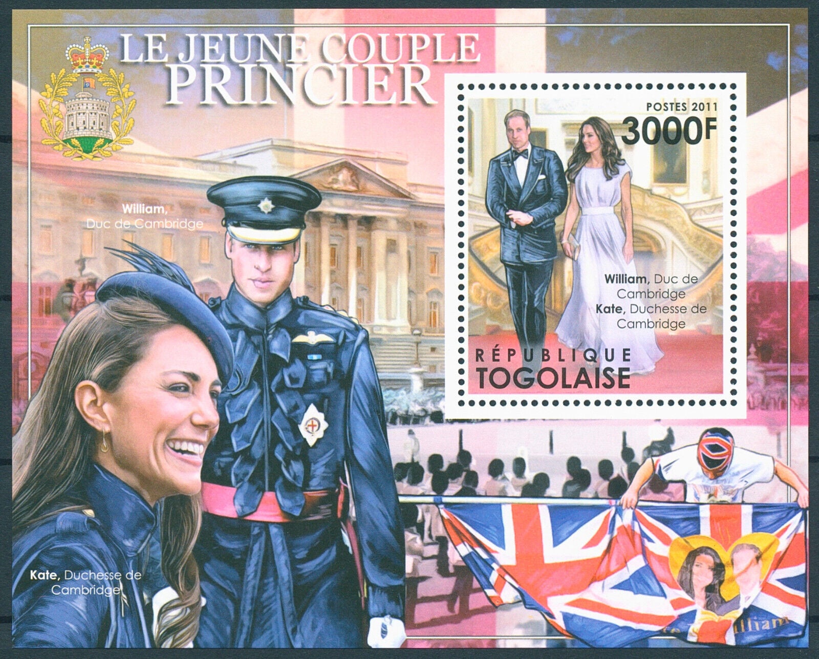 Togo 2011 MNH Royalty Stamps Prince William & Kate Royal Couple 1v S/S