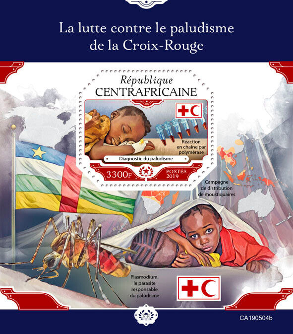 Central African Rep 2019 MNH Medical Stamps Fight Malaria by Red Cross 1v S/S