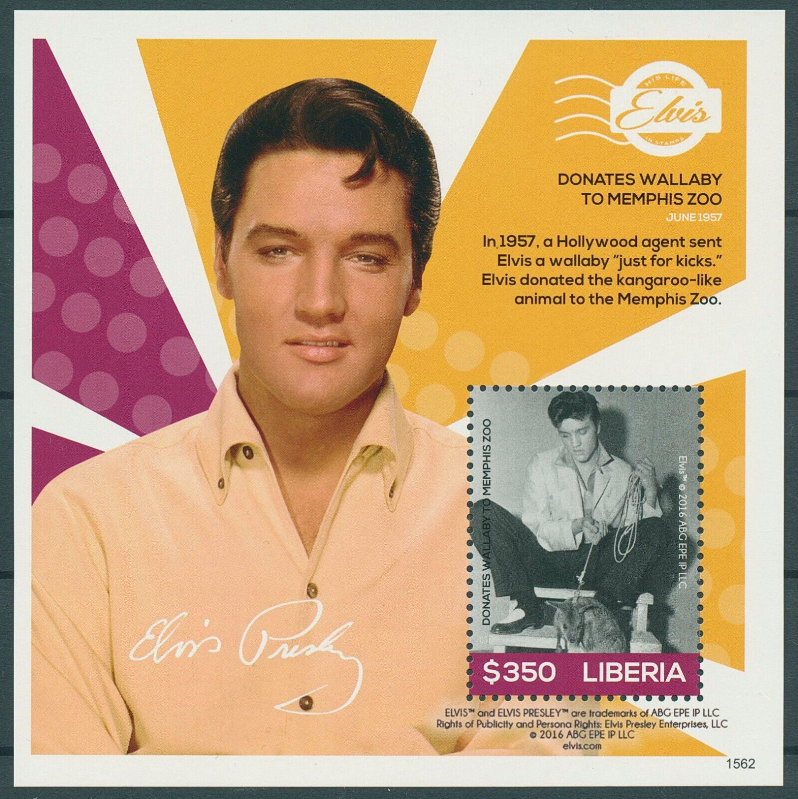 Liberia 2015 MNH Elvis Presley His Life in Stamps Music Memphis Zoo 1v S/S IV