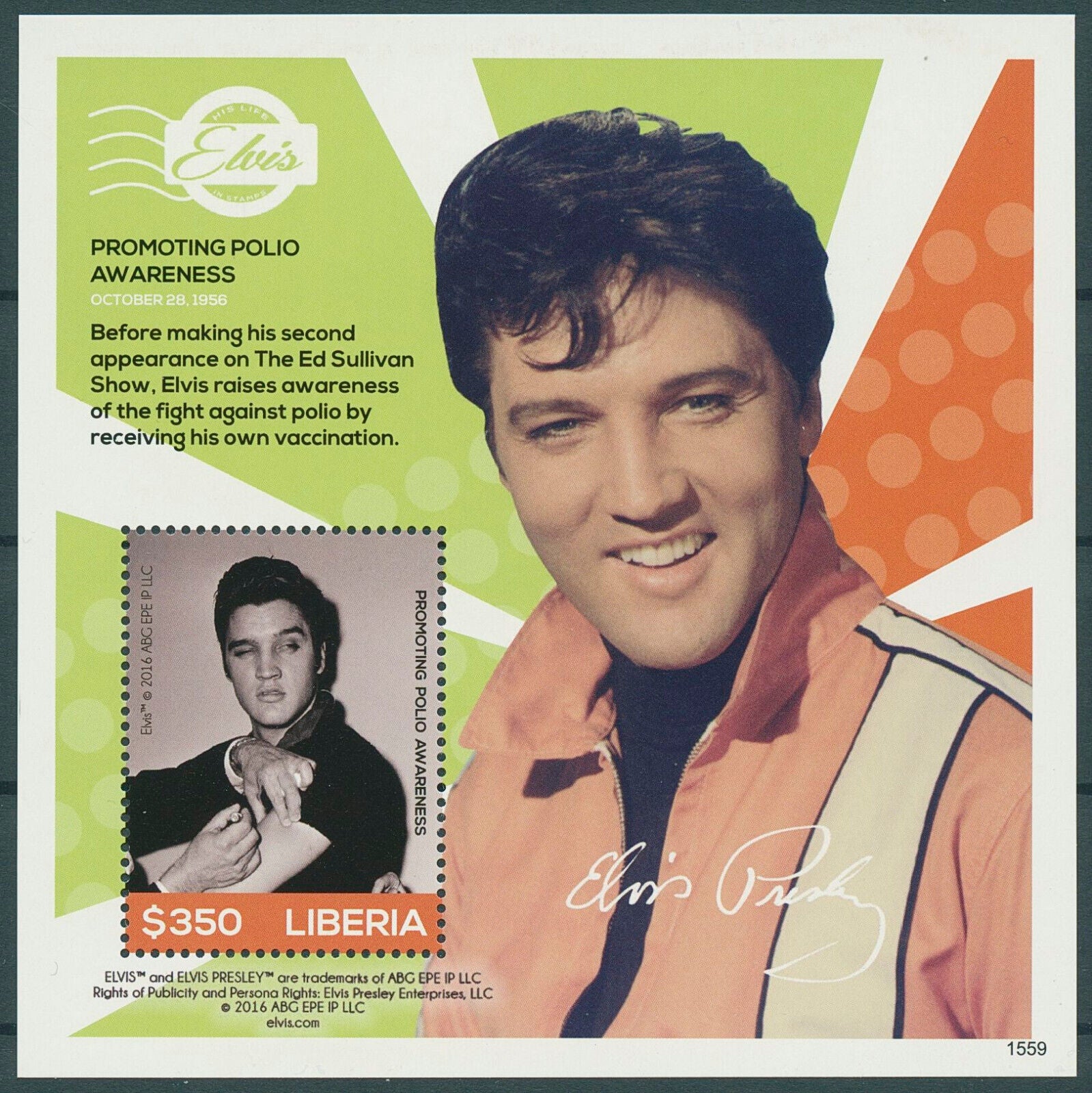 Liberia 2015 MNH Elvis Presley His Life in Stamps Polio Awareness 1v S/S I