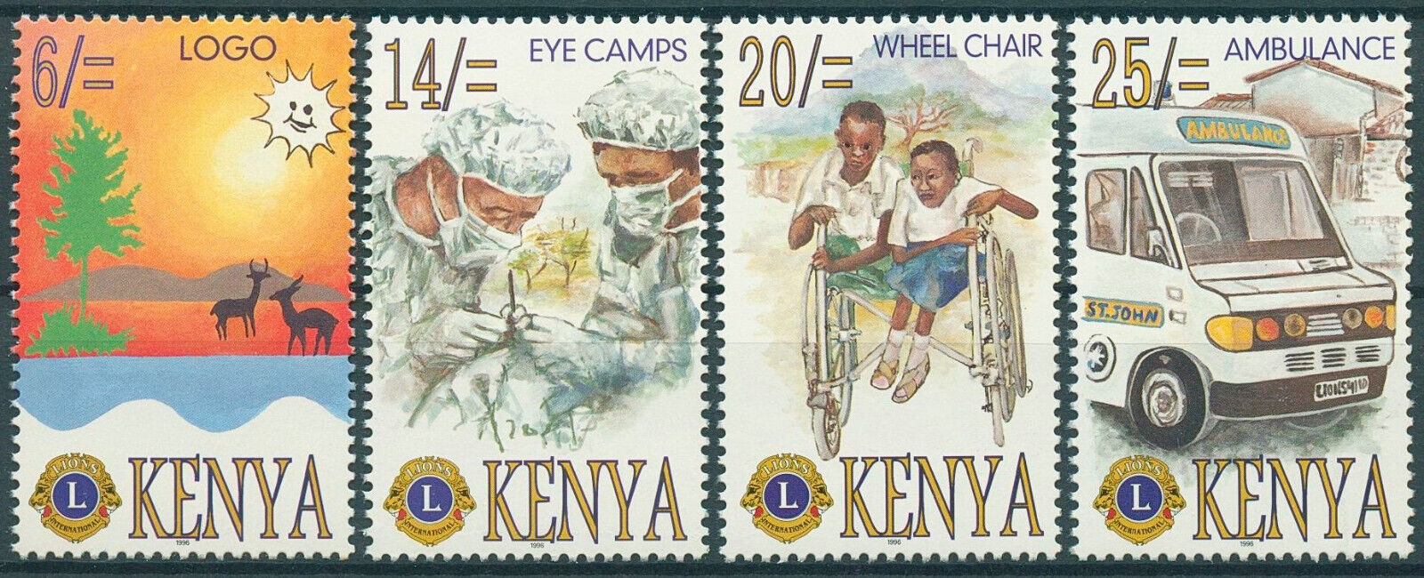 Kenya 1996 MNH Lions Club International Stamps Ambulance Organizations 4v Set