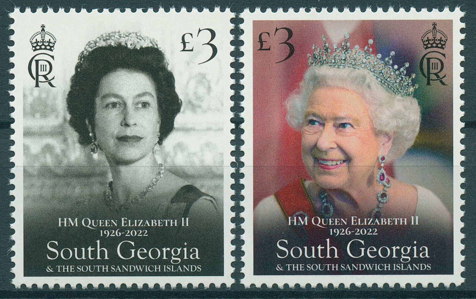South Georgia SGA 2023 MNH Royalty Stamps Queen Elizabeth II Memorial 2v Set