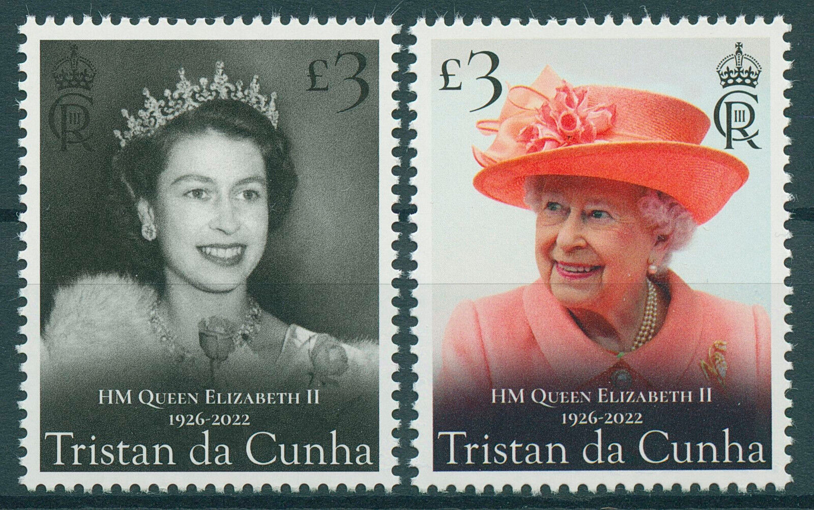 Tristan da Cunha 2023 MNH Royalty Stamps Queen Elizabeth II Memorial 2v Set