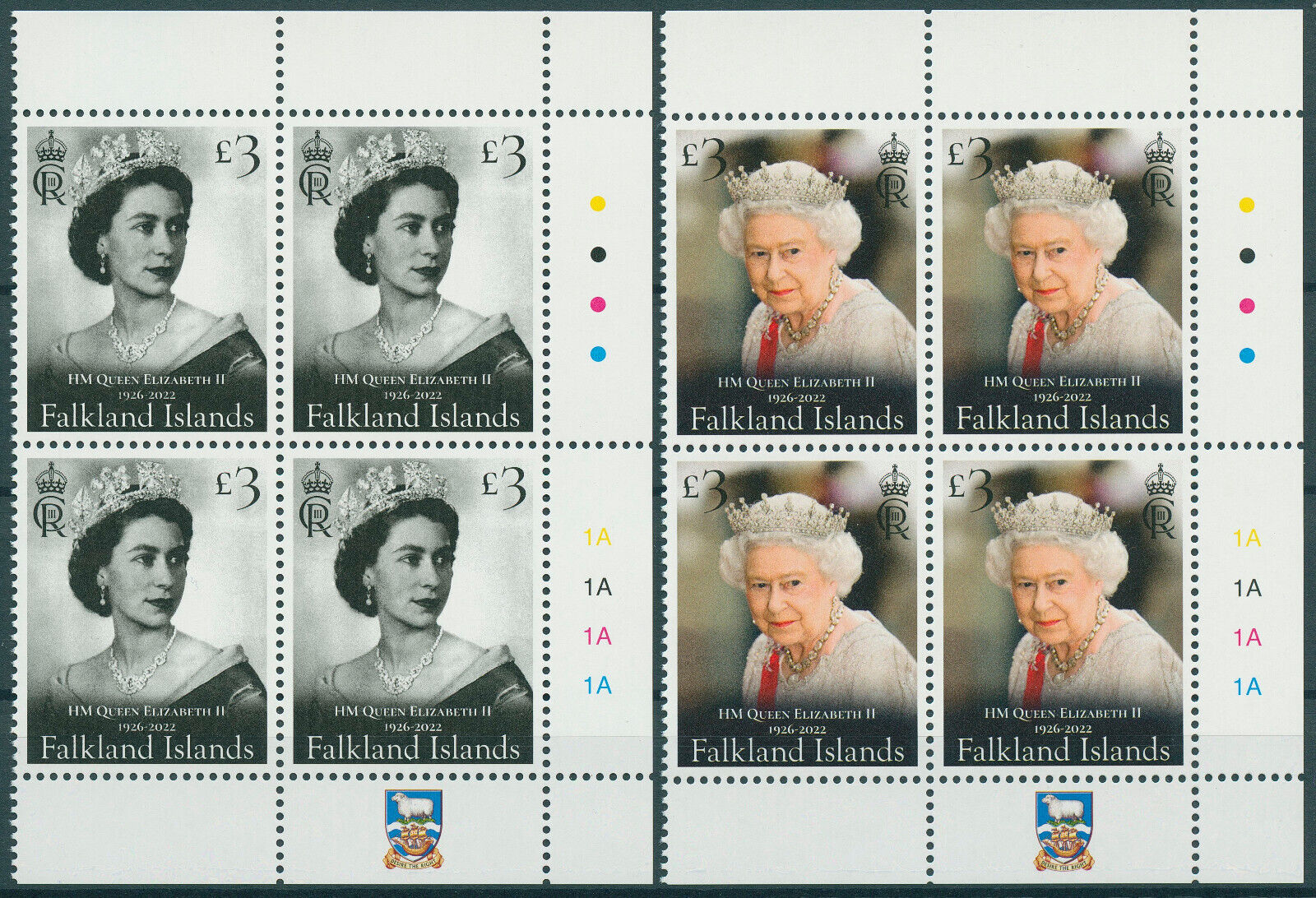 Falkland Islands 2023 MNH Royalty Stamps Queen Elizabeth II Memorial 2x 4v Block