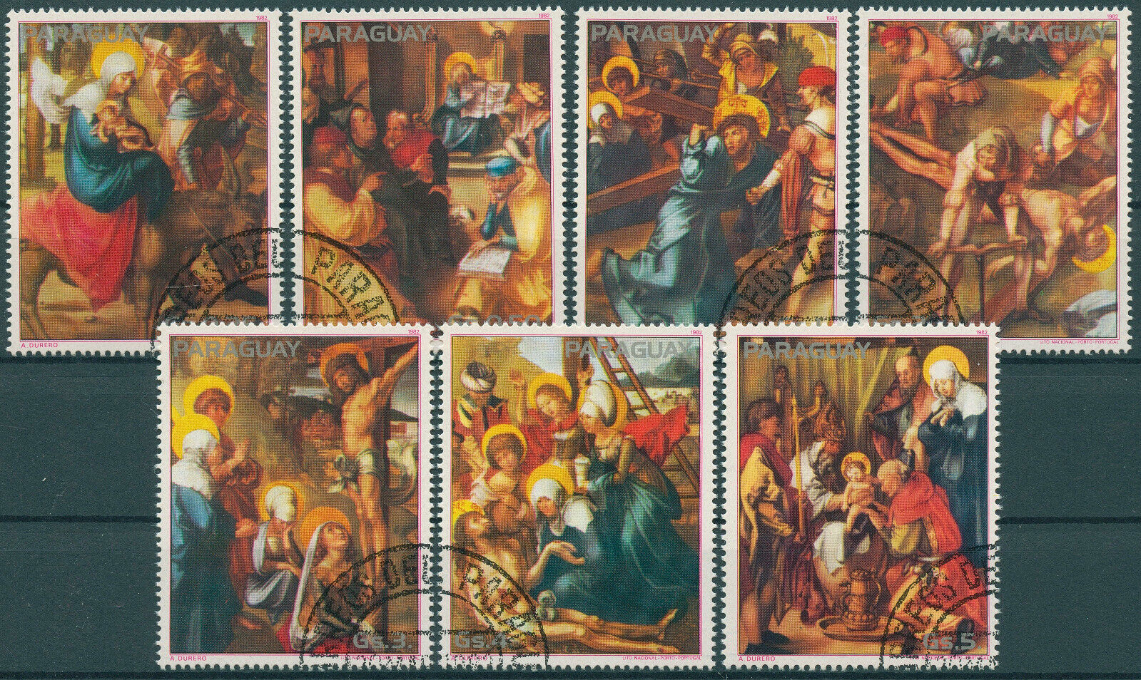Paraguay 1982 CTO Art Stamps Albrecht Durer Paintings Jesus on Cross 7v Set
