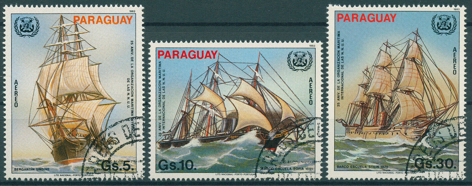Paraguay 1983 CTO Tall Ships Stamps Sailing Vessels Nautical 3v Set