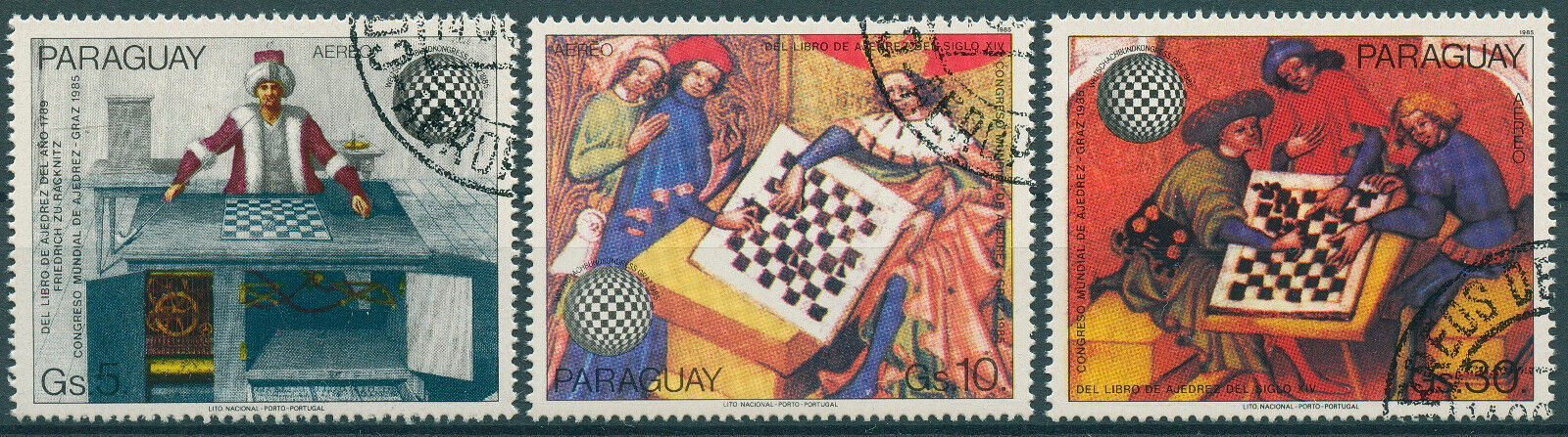 Paraguay 1982 CTO Sports Stamps World Chess Championships 3v Set