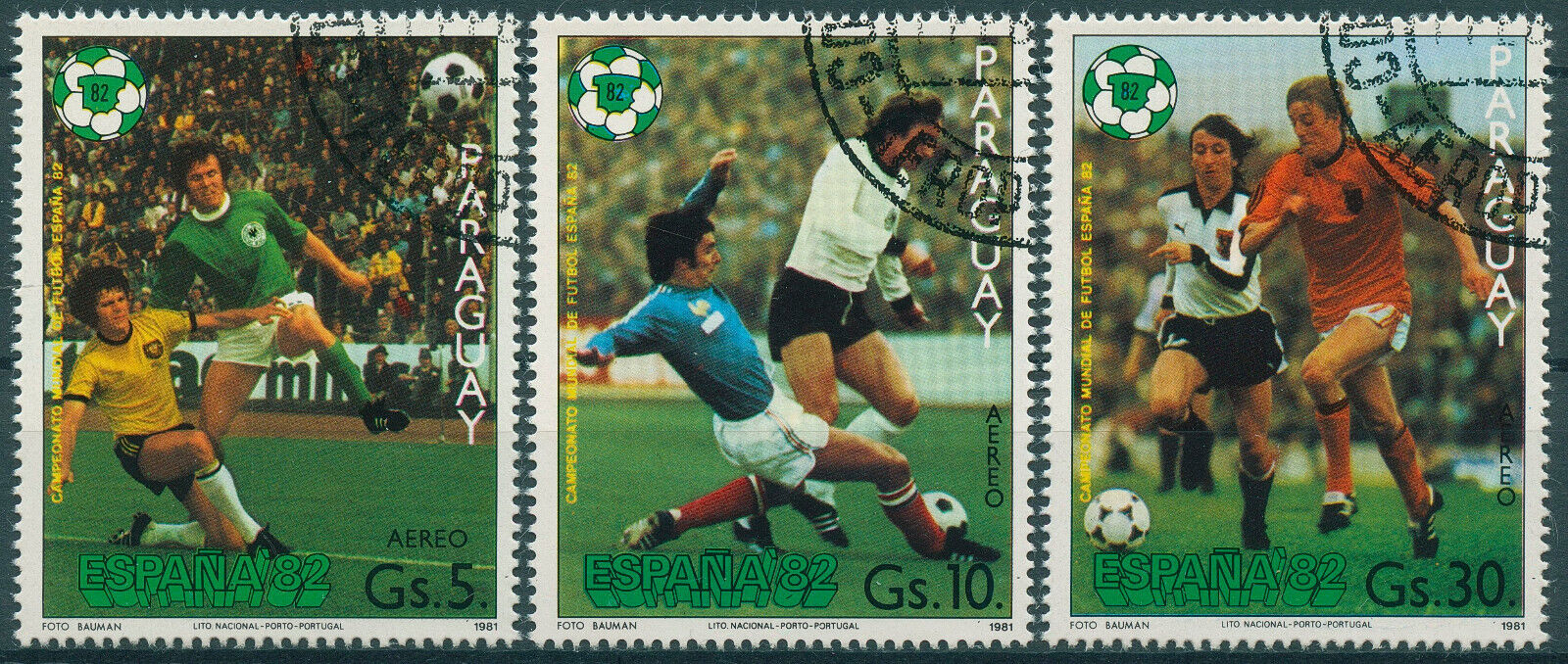Paraguay 1981 CTO Sports Stamps Football World Cup Spain '82 Soccer 3v Set