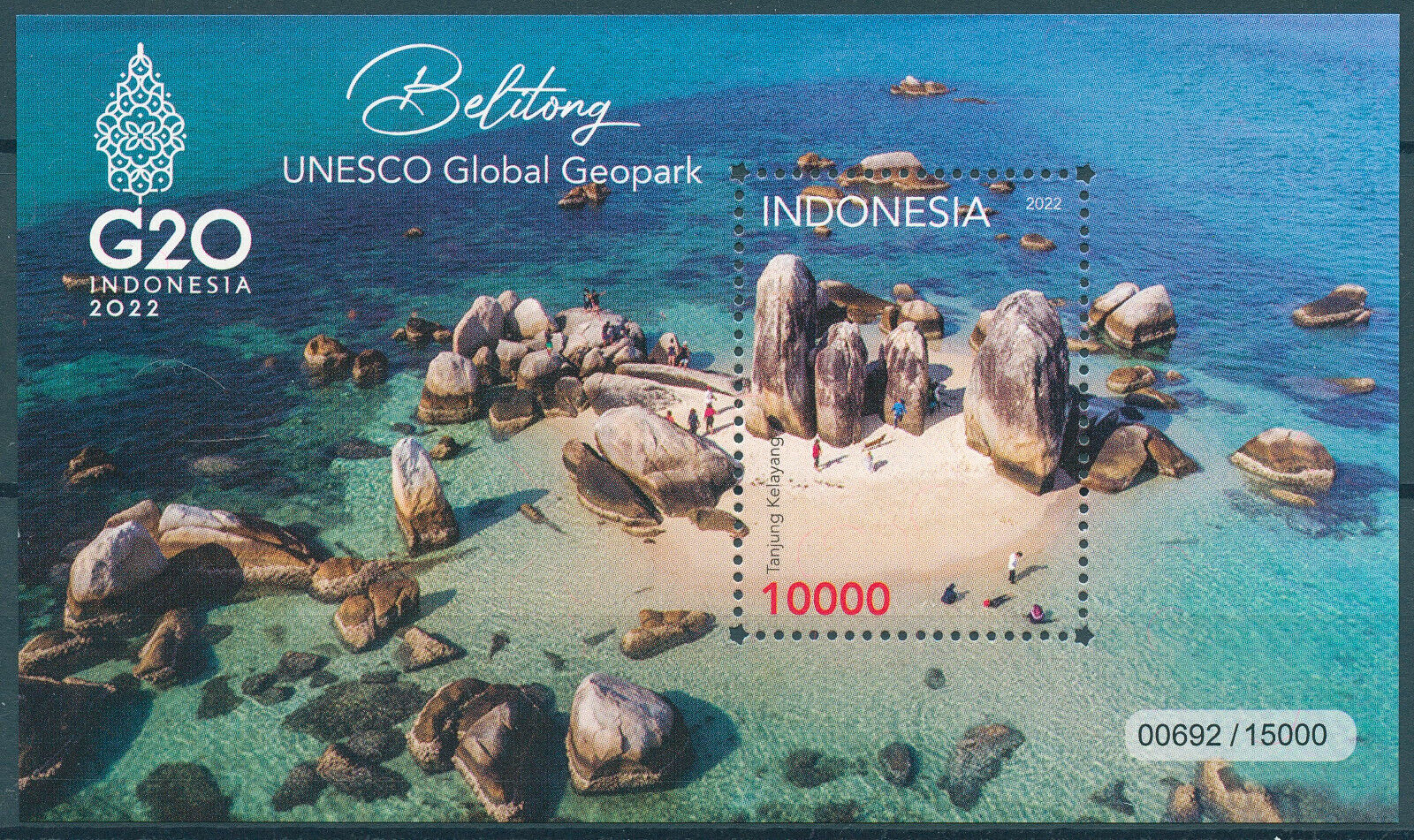 Indonesia 2022 MNH Landscapes Stamps Belitong UNESCO Global Geopark 1v M/S