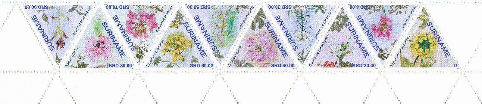 Suriname 2023 MNH Flowers Stamps Flowering Plants Flora Nature 10v Strip
