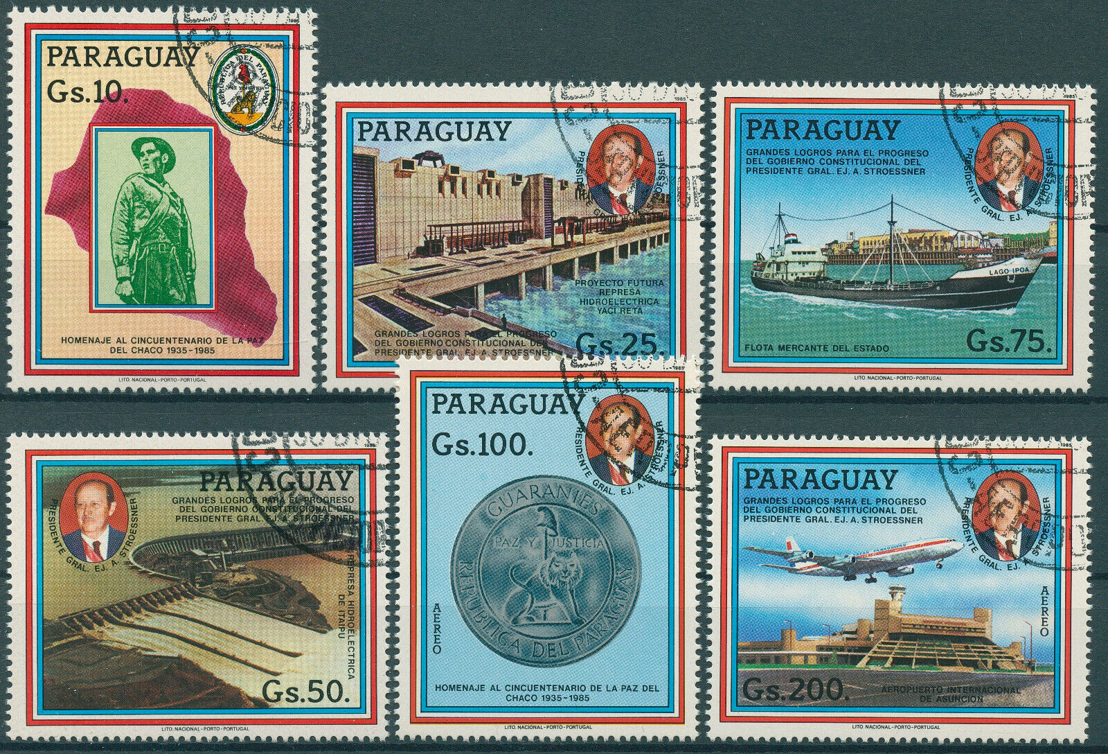 Paraguay 1985 CTO Ships Stamps Chaco Peace & Government Achievements 6v Set