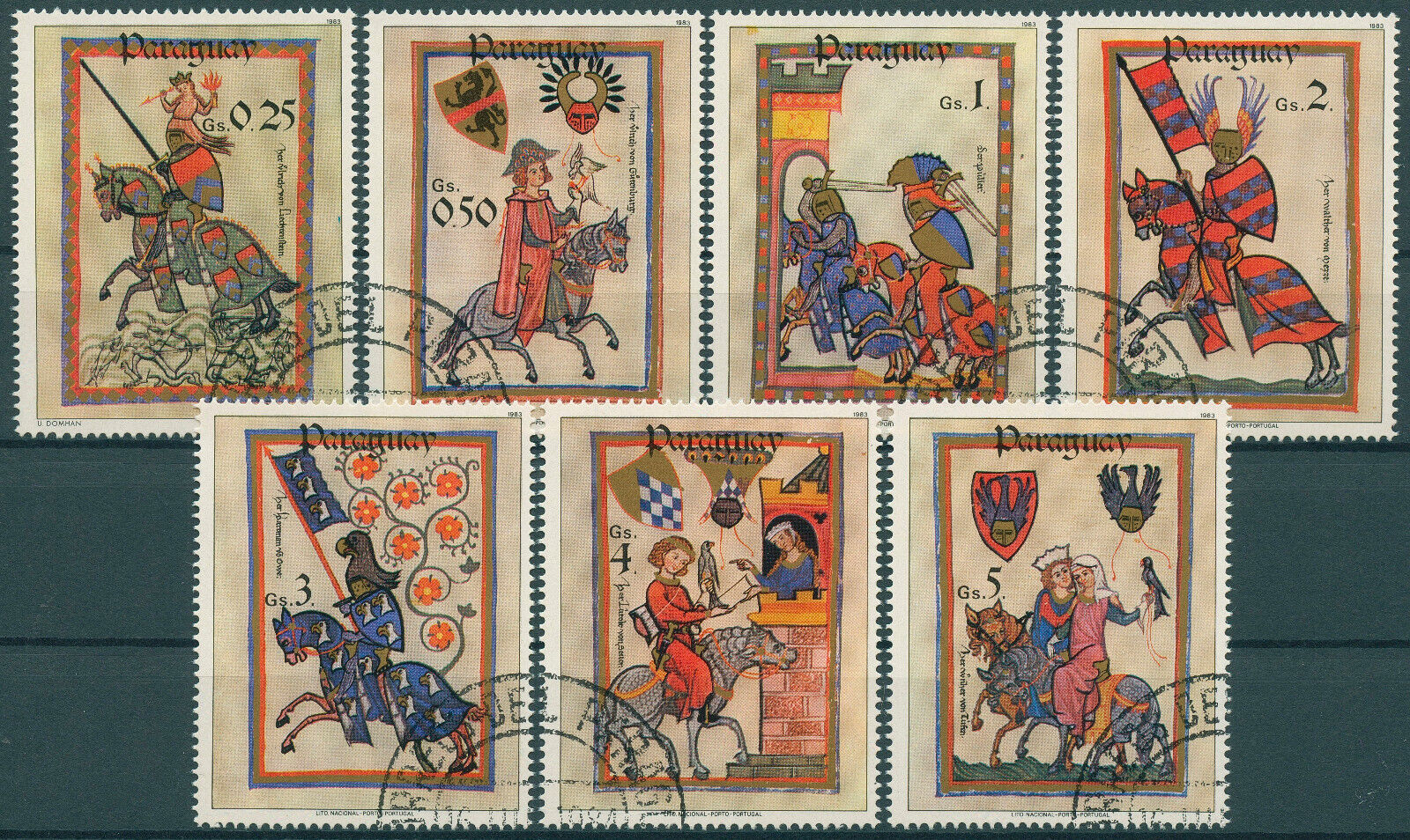 Paraguay 1984 CTO History Stamps Knights Horses 7v Set