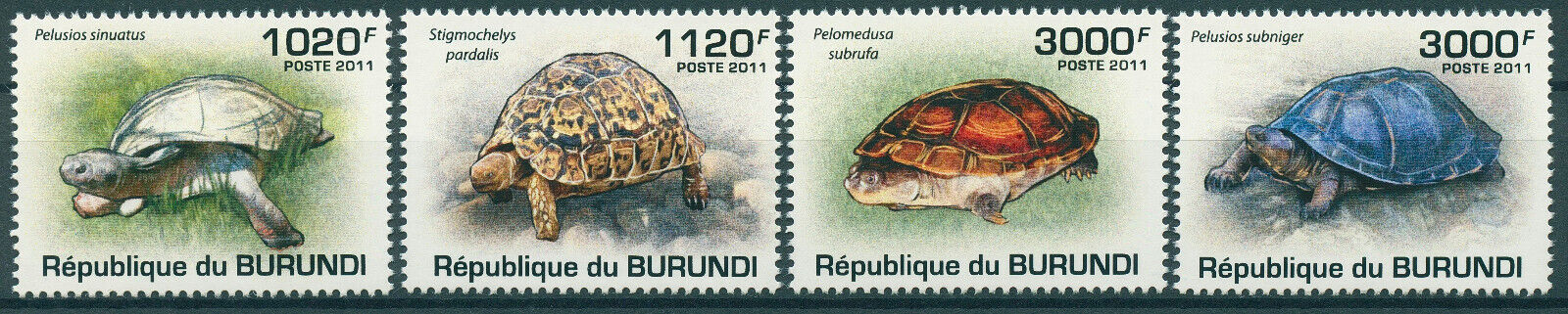 Burundi 2011 MNH Turtles Stamps Terrapin Leopard Tortoises Helmed Turtle 4v Set