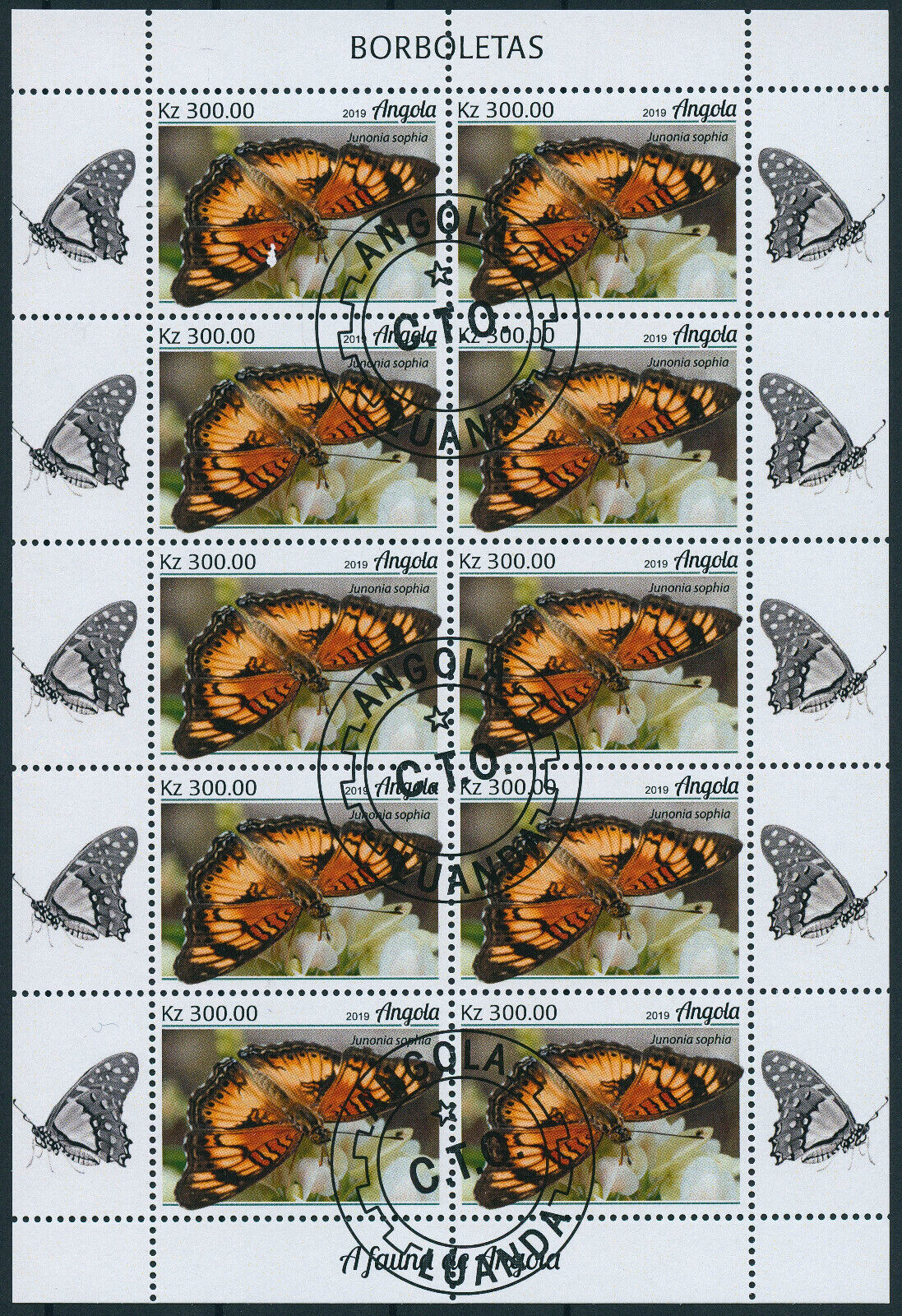 Angola 2019 CTO Butterflies Stamps Swallowtail Graphium Butterfly 4x 10v M/S