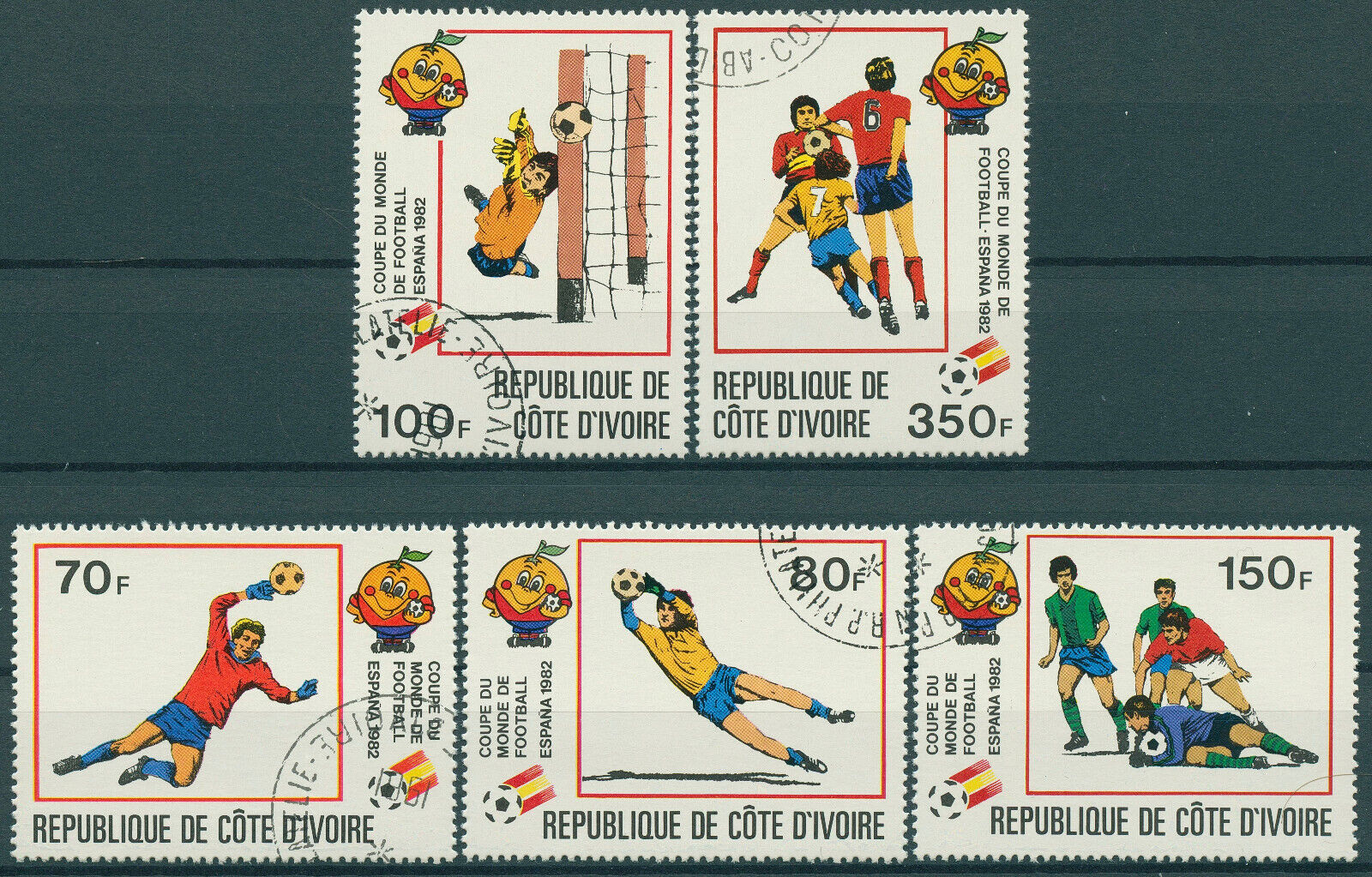 Ivory Coast 1981 CTO Football Stamps World Cup Spain 1982 Soccer Sports 5v Set