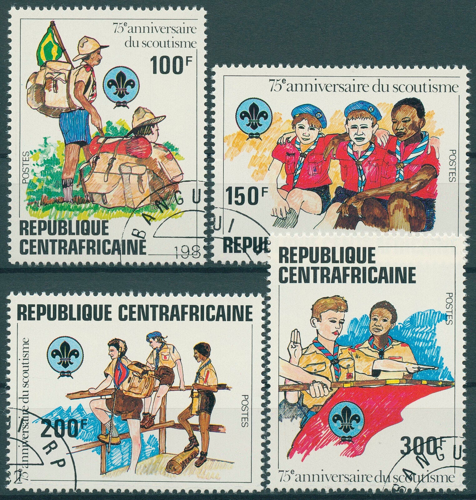 Central African Rep 1982 CTO Scouting Stamps Boy Scouts 75th Anniversary 4v Set