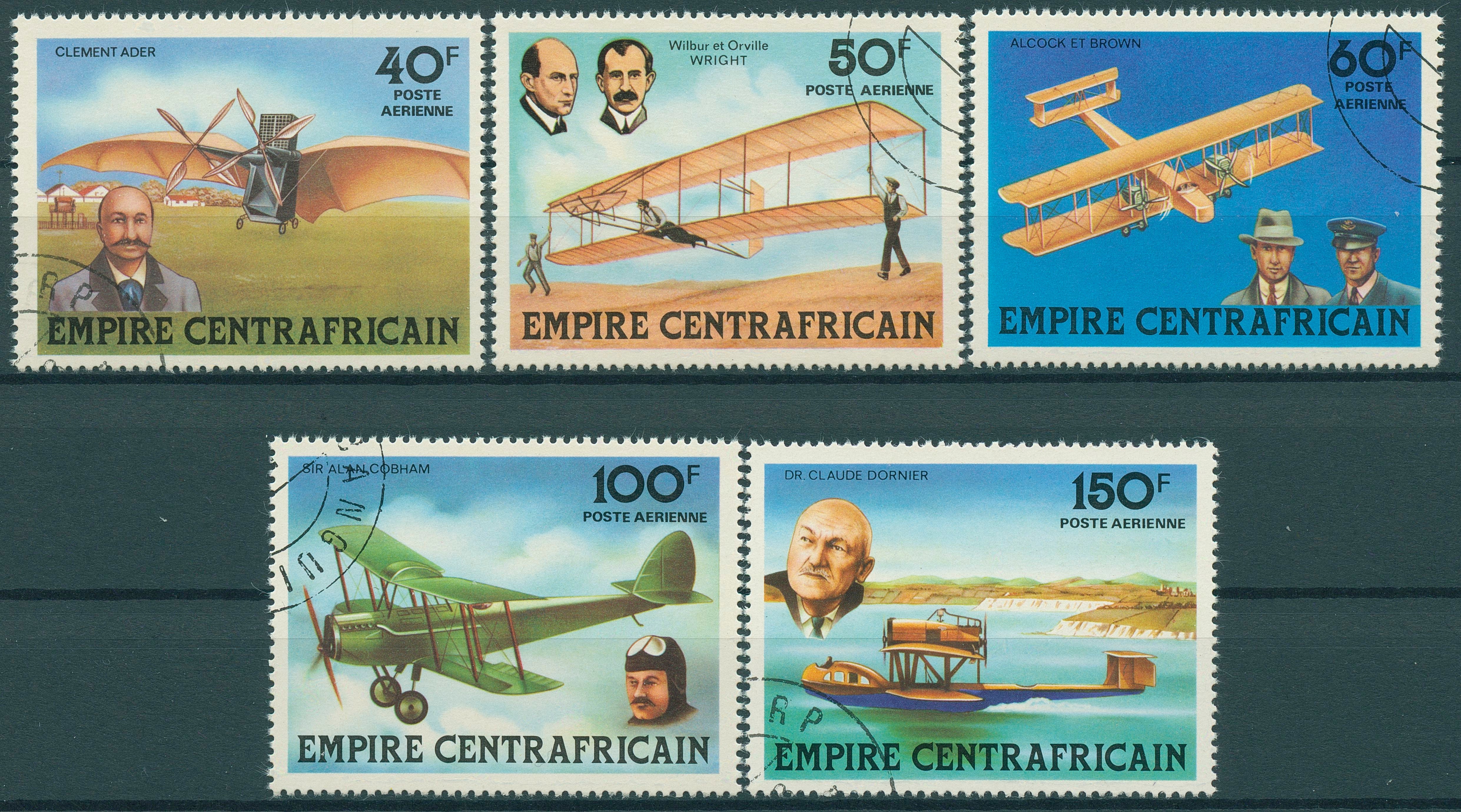 Central African Empire 1978 CTO Aviation Pioneers Stamps Wright Brothers 5v Set