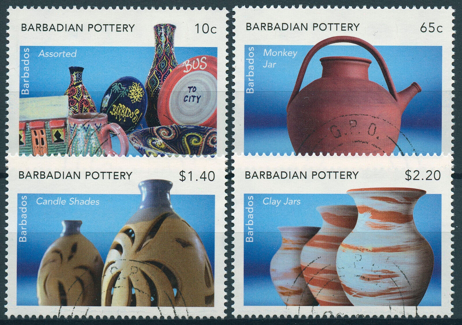 Barbados 2022 CTO Handicrafts Stamps Barbadian Pottery Crafts Monkey Jar 4v Set