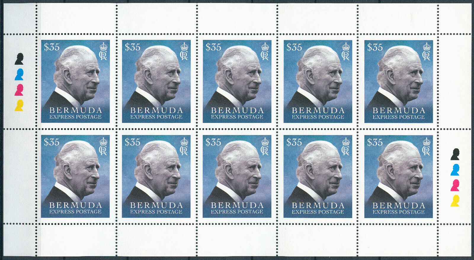 Bermuda 2023 MNH Royalty Stamps King Charles III Express Postage 10v M/S