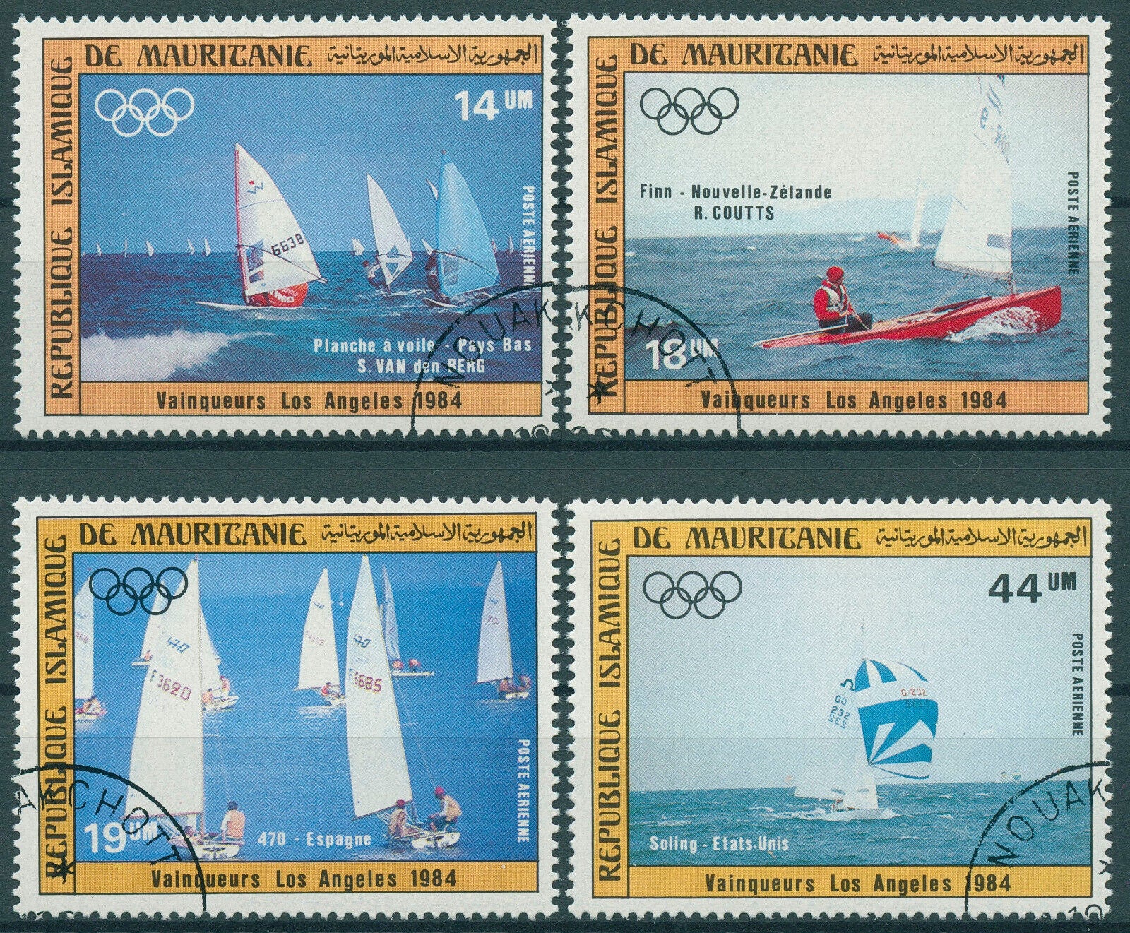 Mauritania 1984 CTO Olympics Stamps Summer Games Los Angeles Sailing 4v Set