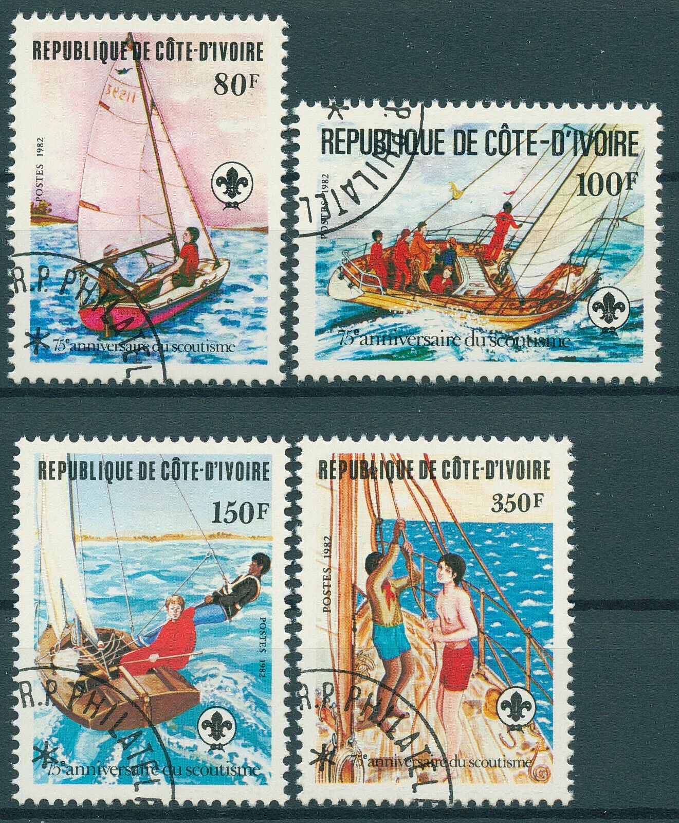Ivory Coast 1982 CTO Scouting Stamps Boy Scouts Movement Sailing Boats 4v Set