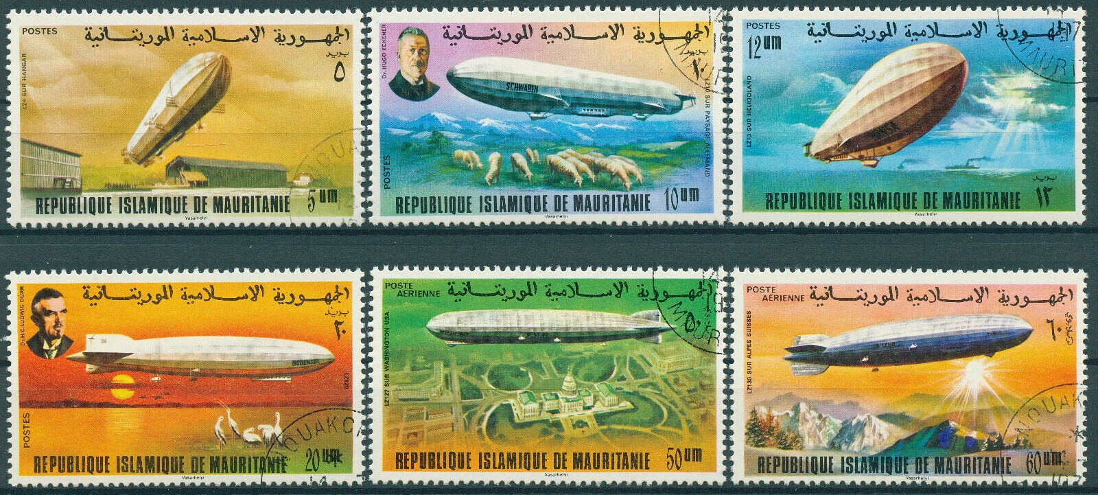 Mauritania 1976 CTO Aviation Stamps Zeppelins Graf Zeppelin Airships 6v Set