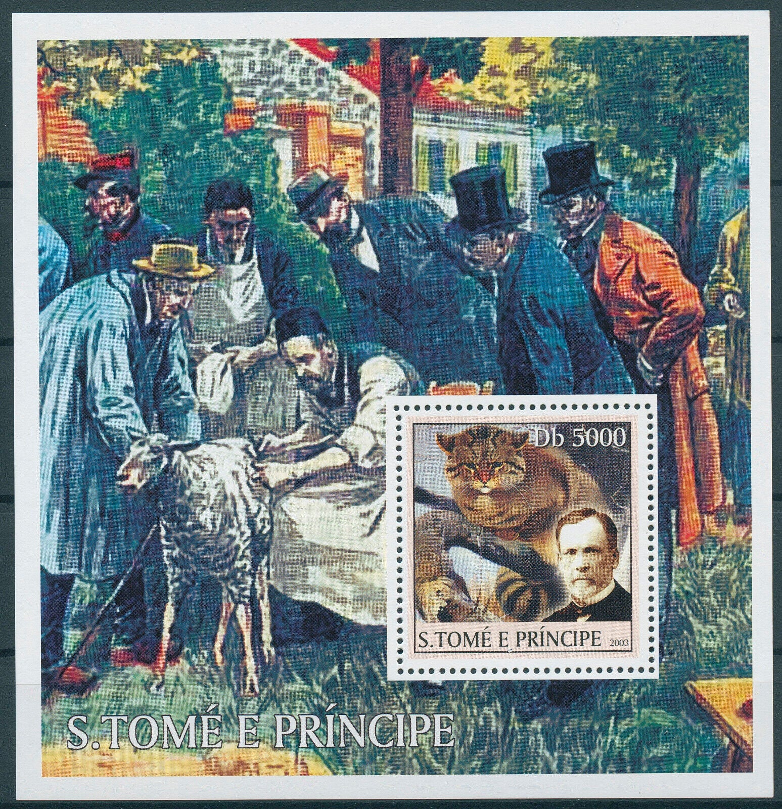 Sao Tome & Principe 2003 MNH Chemistry Stamps Louis Pasteur Cats Science 1v S/S