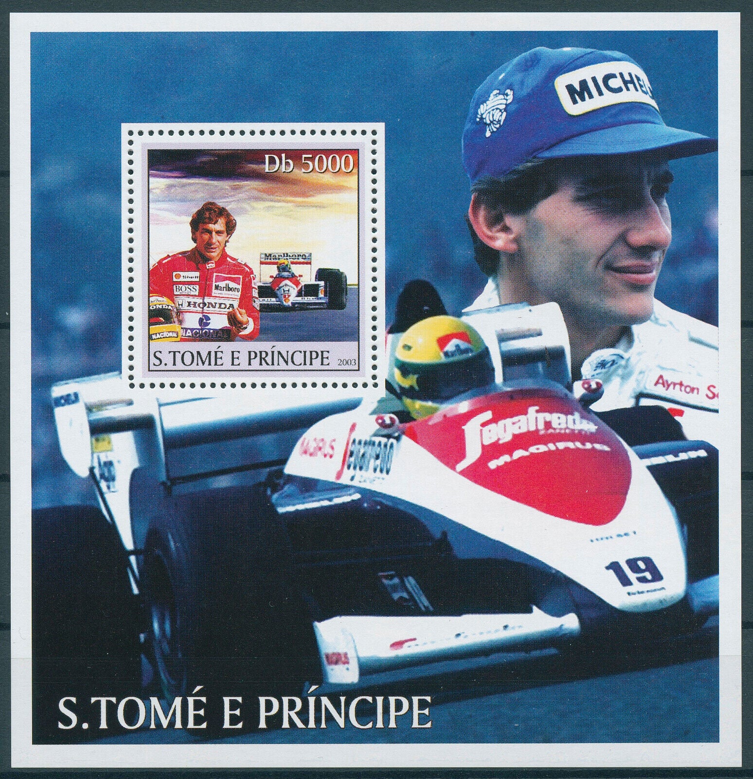 Sao Tome & Principe 2003 MNH Sports Stamps Formula 1 F1 Ayrton Senna 1v S/S