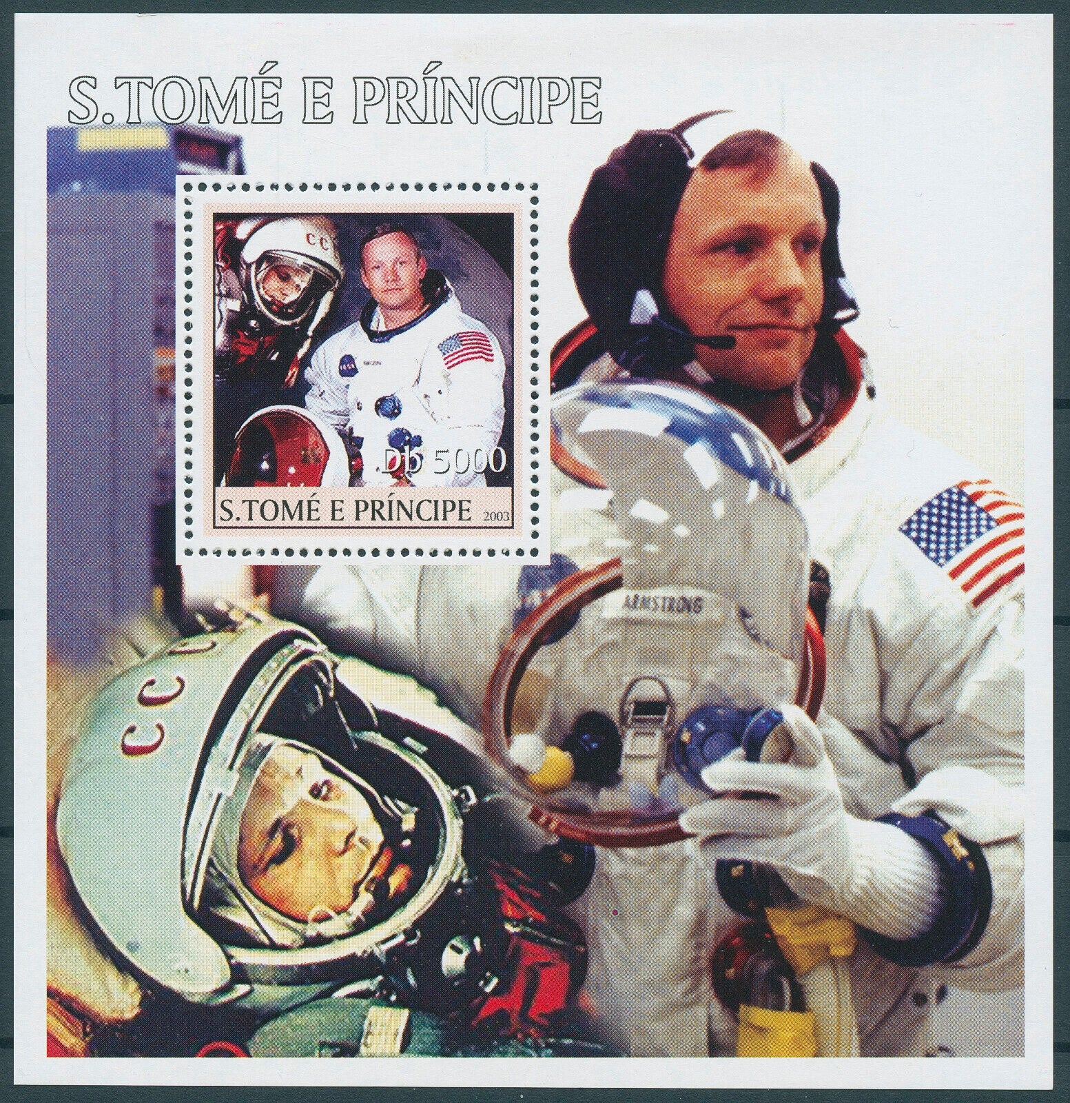 Sao Tome & Principe 2003 MNH Space Stamps Neil Armstrong Yuri Gagarin 1v S/S