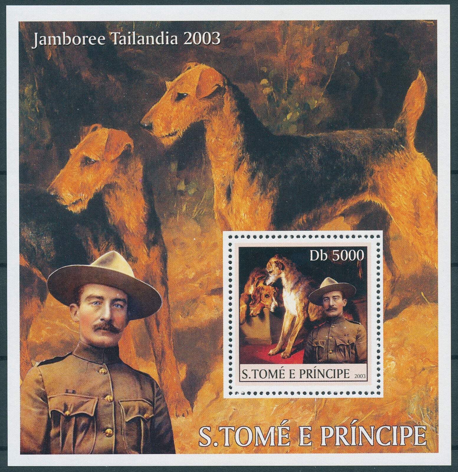 Sao Tome & Principe 2003 MNH Scouting Stamps Baden-Powell Boy Scouts Dogs 1v S/S