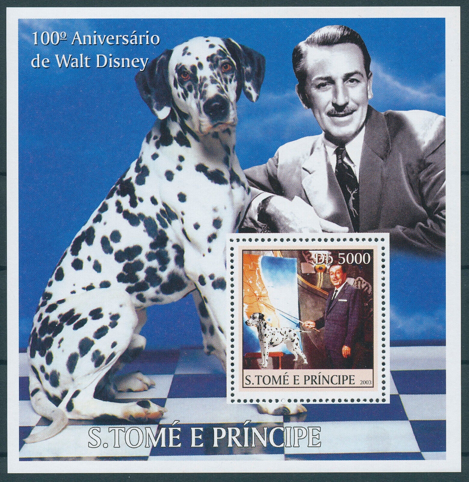 Sao Tome & Principe 2003 MNH Walt Disney Stamps Dogs Dalmatians People 1v S/S