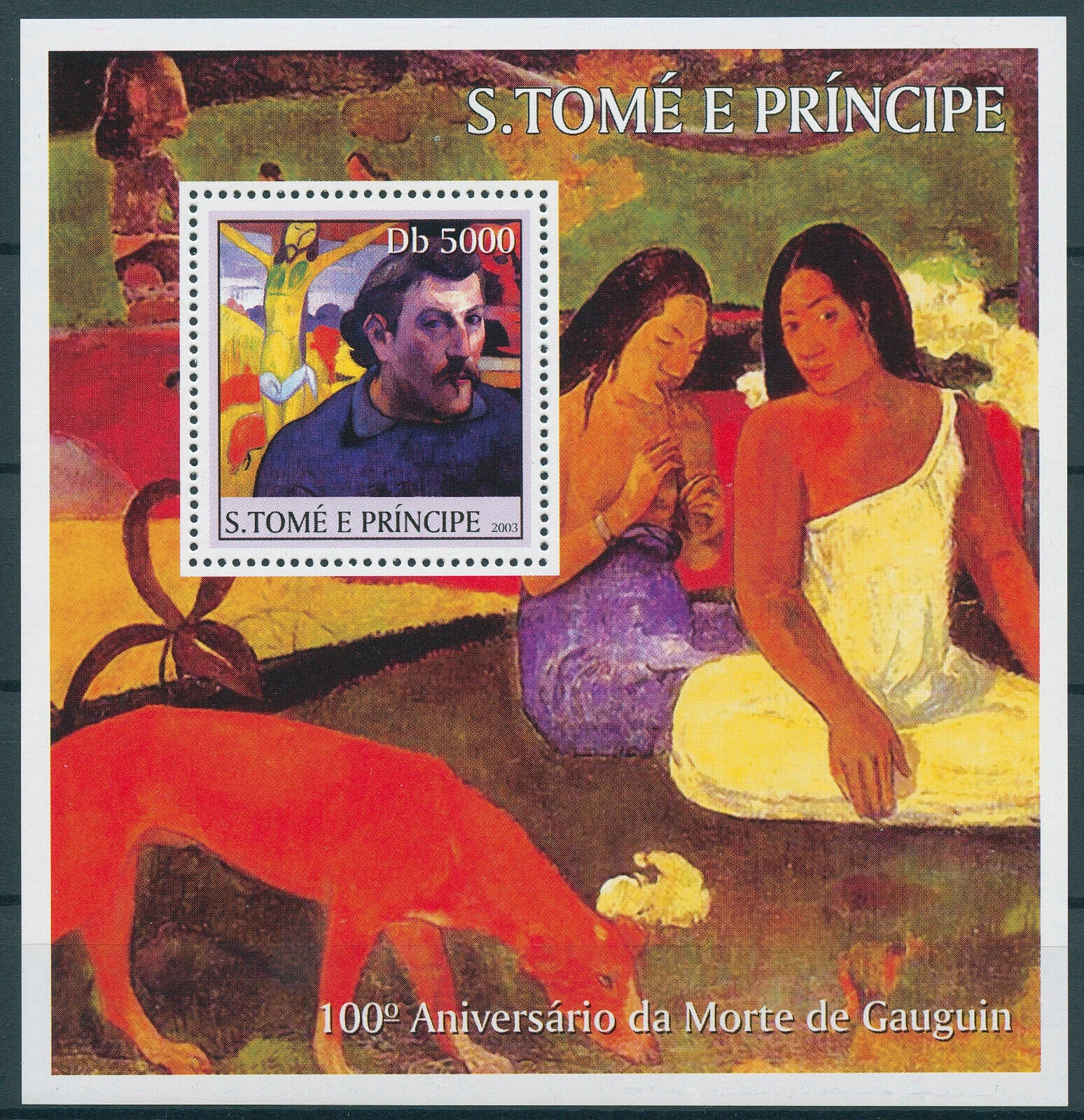 Sao Tome & Principe 2003 MNH Art Stamps Paul Gaugin Memorial Paintings 1v S/S