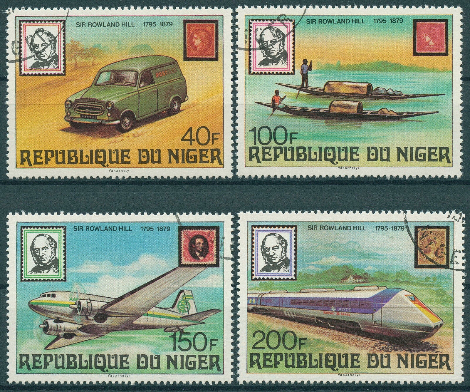 Niger 1979 CTO Transport Stamps Sir Rowland Hill Trains Avation Aircraft 4v Set