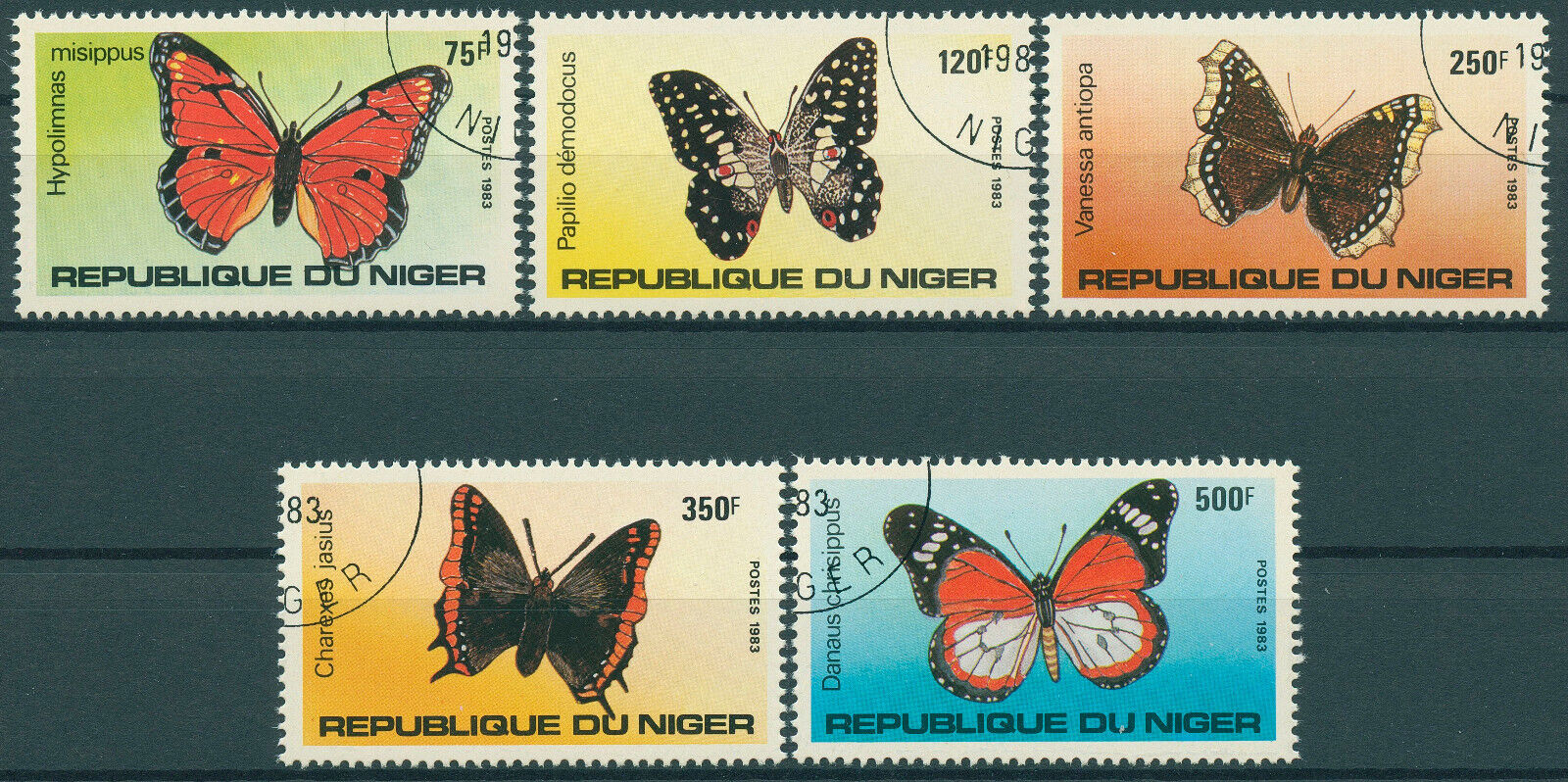 Niger 1983 CTO Butterflies Stamps Charaxes Swallowtail Butterfly 5v Set