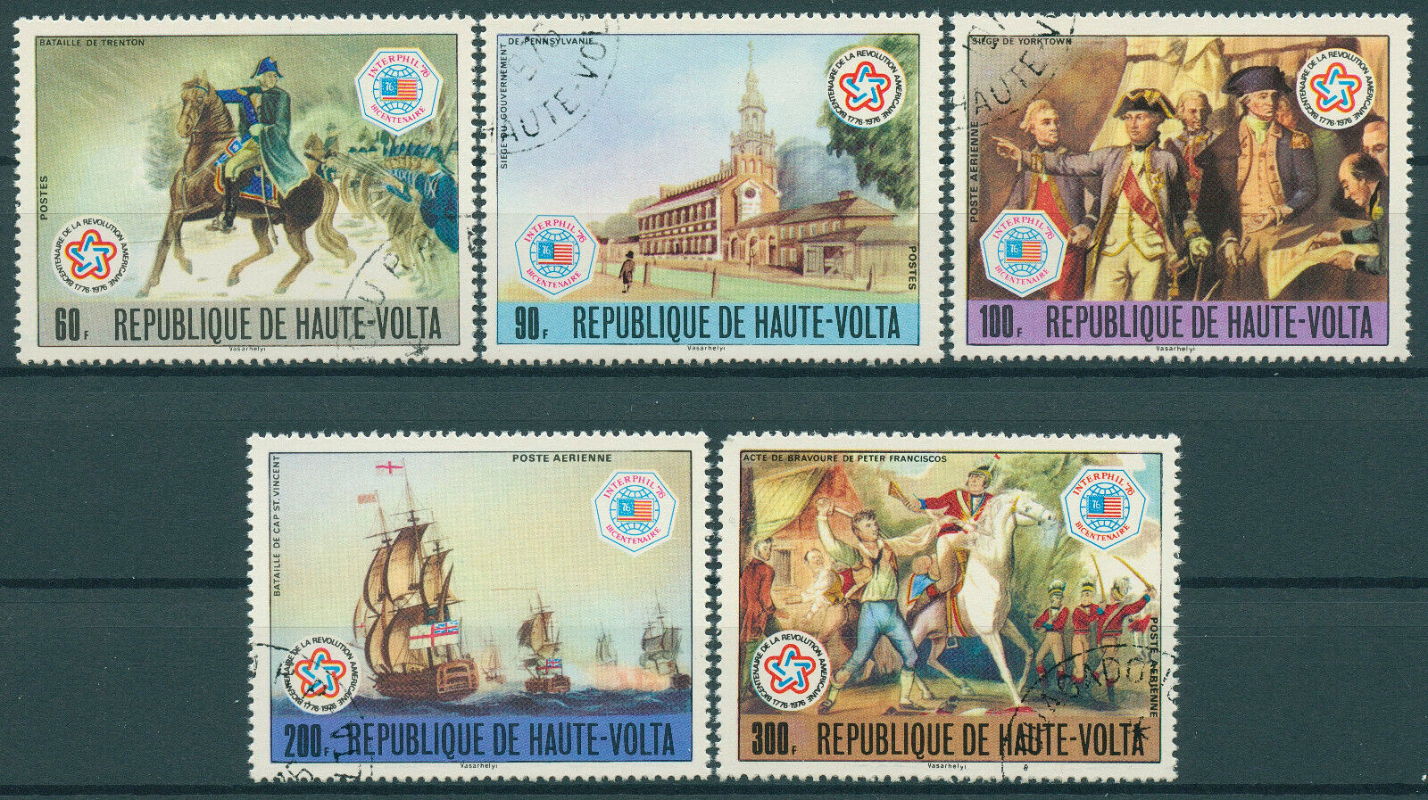 Upper Volta 1976 CTO Historical Events Stamps American Revolution Bicent 5v Set