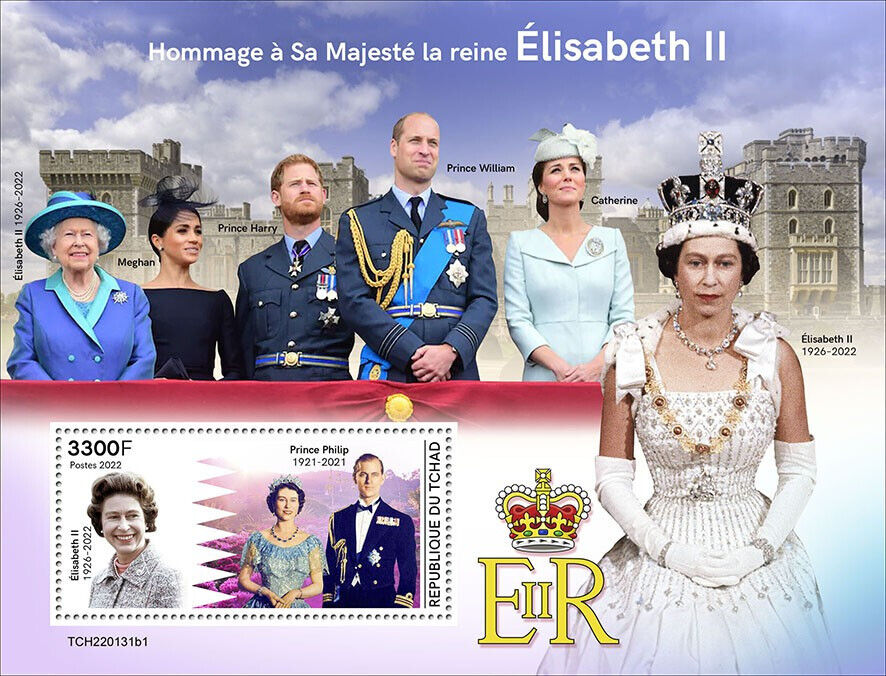 Chad 2022 MNH Royalty Stamps Queen Elizabeth II in Memoriam 1v S/S I