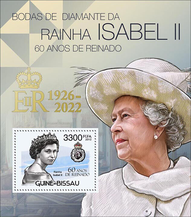 Guinea-Bissau 2022 MNH Royalty Stamps Queen Elizabeth II OVPT 1926-2022 1v S/S I